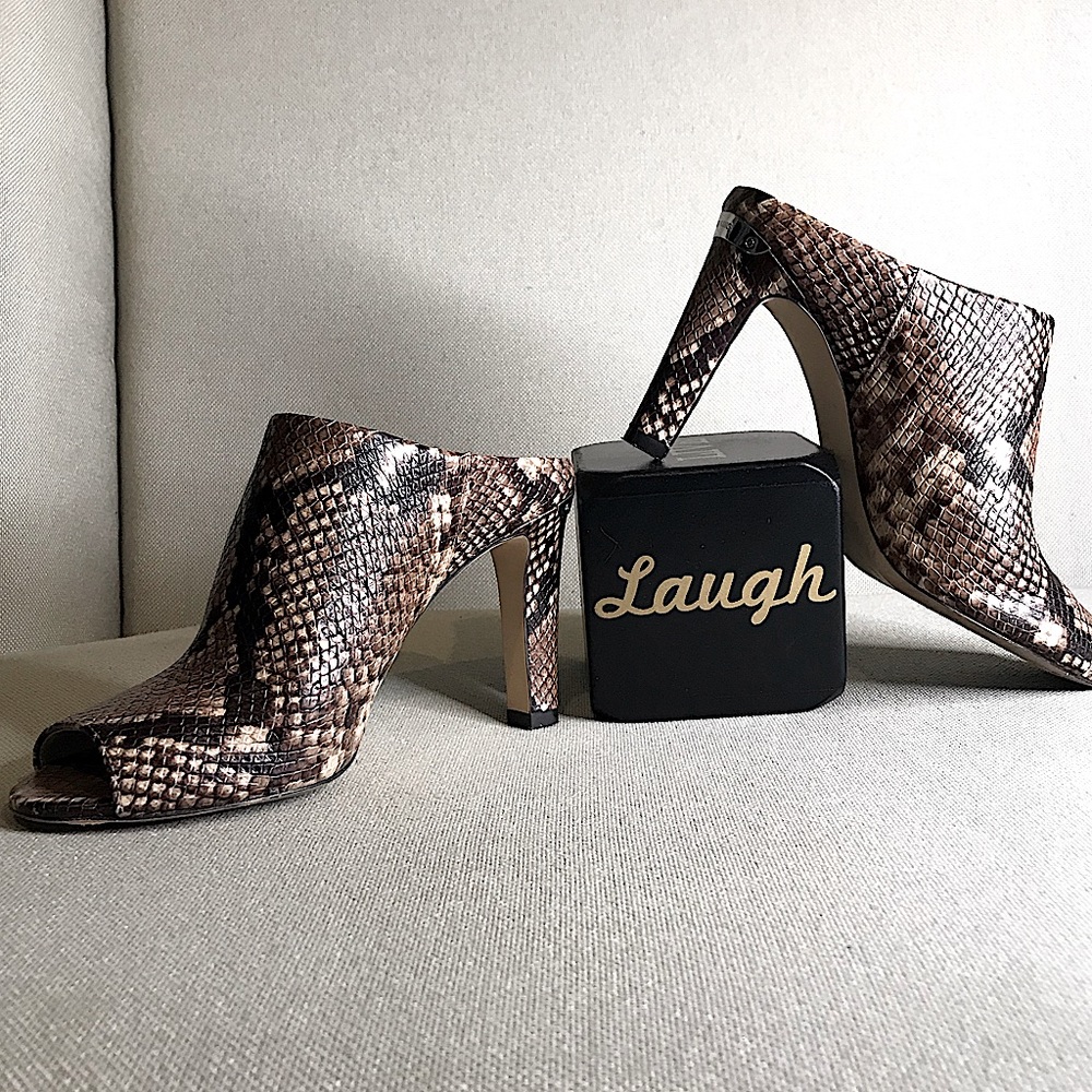 MICHEL Michael Kors snakeskin mules.       size 7 1/2